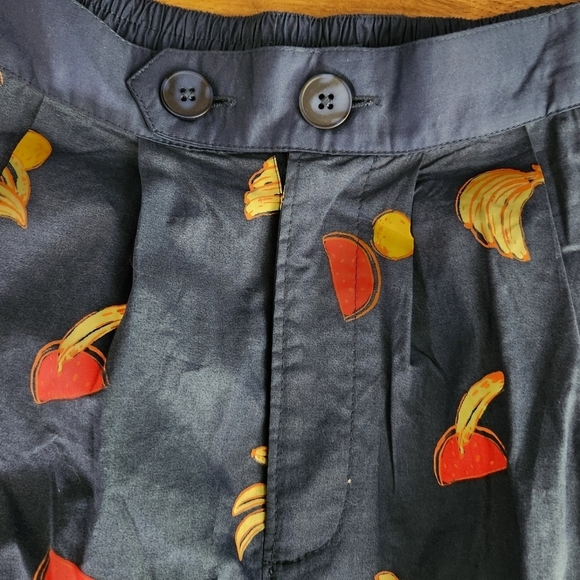 Modcloth Working for the Long Weekend A-Line Skirt Navy Bananas - Picture 2 of 5